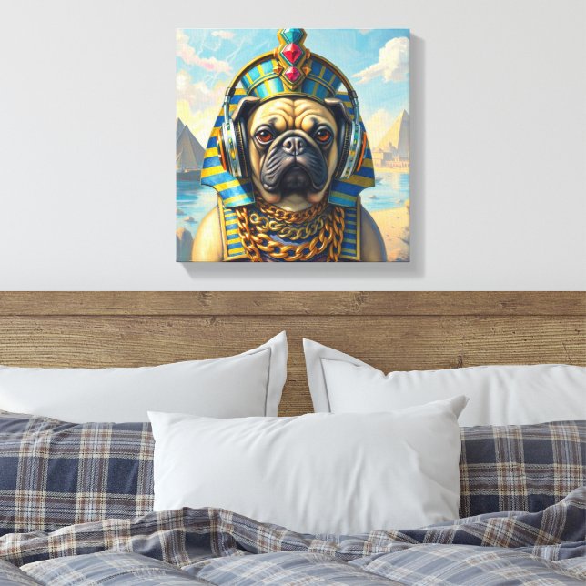 PHARAOH TUT-PUG 2 CANVAS PRINT (Insitu(Bedroom))