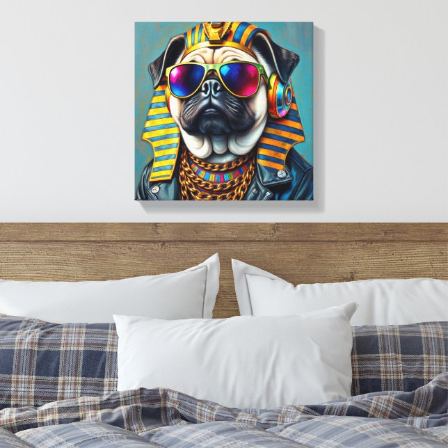 PHARAOH TUT-PUG CANVAS PRINT (Insitu(Bedroom))