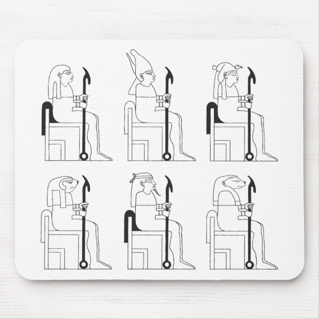 Pharaohs and Egyptian Gods at School Mouse Mat (Front)