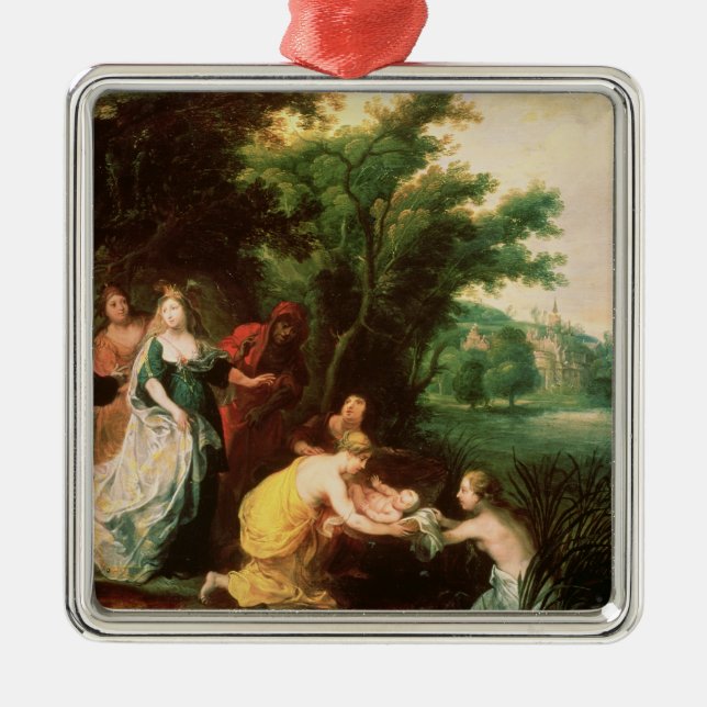 Pharaoh's Daughter Discovering Moses Metal Tree Decoration (Front)