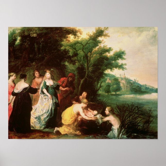 Pharaoh's Daughter Discovering Moses Poster (Front)