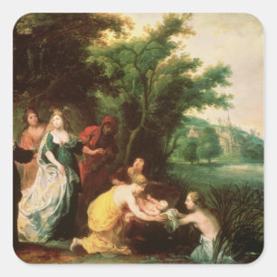 Pharaoh's Daughter Discovering Moses Square Sticker