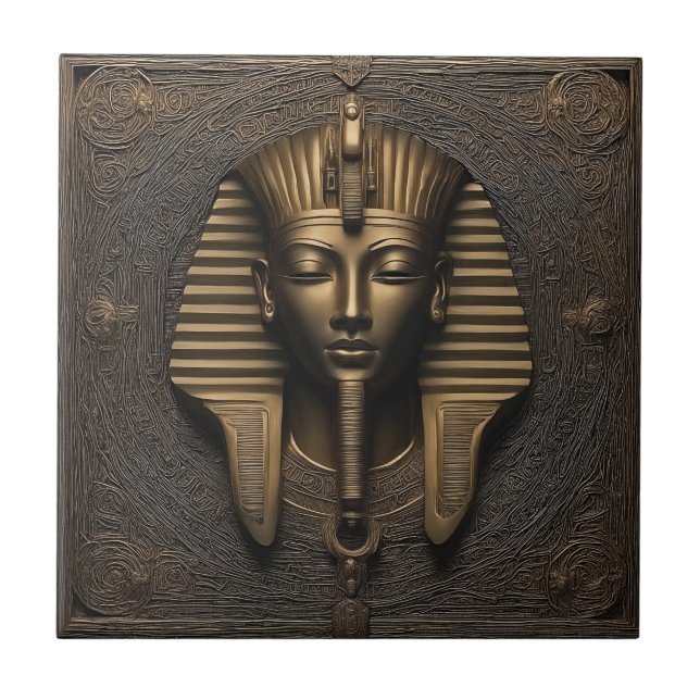 Pharaoh's Elegance: Luxurious Copper & Gold Tile (Front)