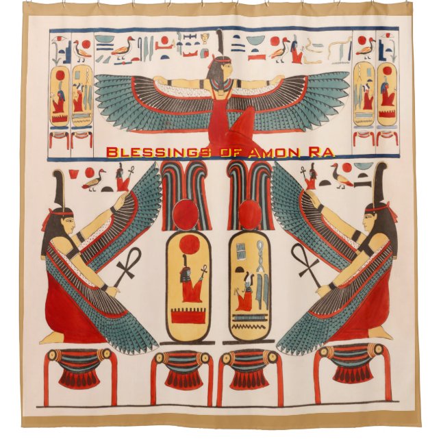 Pharaohs Hieroglyphics - Amon Ra Blessings Shower Curtain (Front)