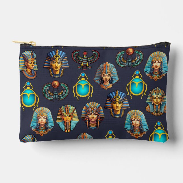 Pharaoh&#x27;s Legacy: Antique Egyptian Patterns  Accessory Pouch (Front)