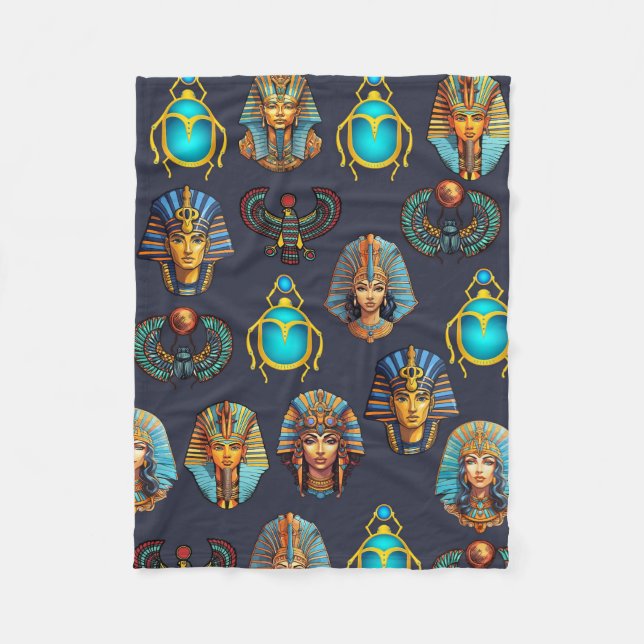 Pharaoh's Legacy: Antique Egyptian Patterns  Fleece Blanket (Front)
