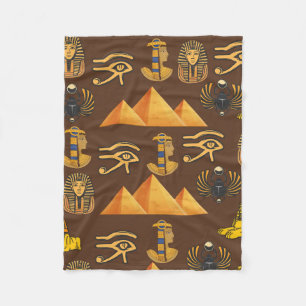 Pharaoh's Legacy: Antique Egyptian Patterns Fleece Blanket