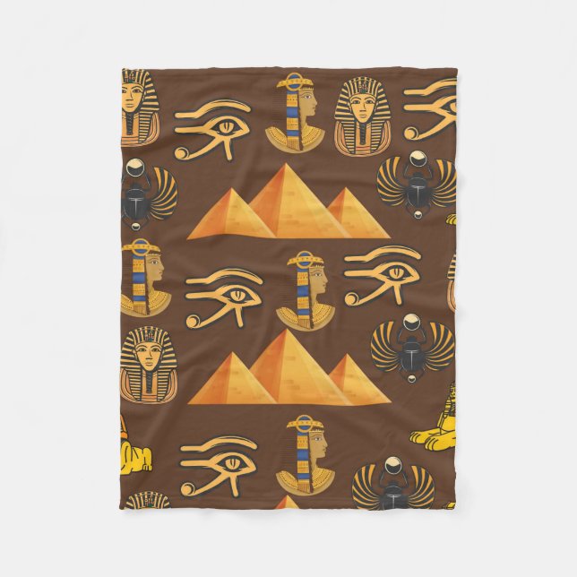 Pharaoh's Legacy: Antique Egyptian Patterns  Fleece Blanket (Front)
