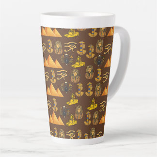 Pharaoh's Legacy: Antique Egyptian Patterns  Latte Mug