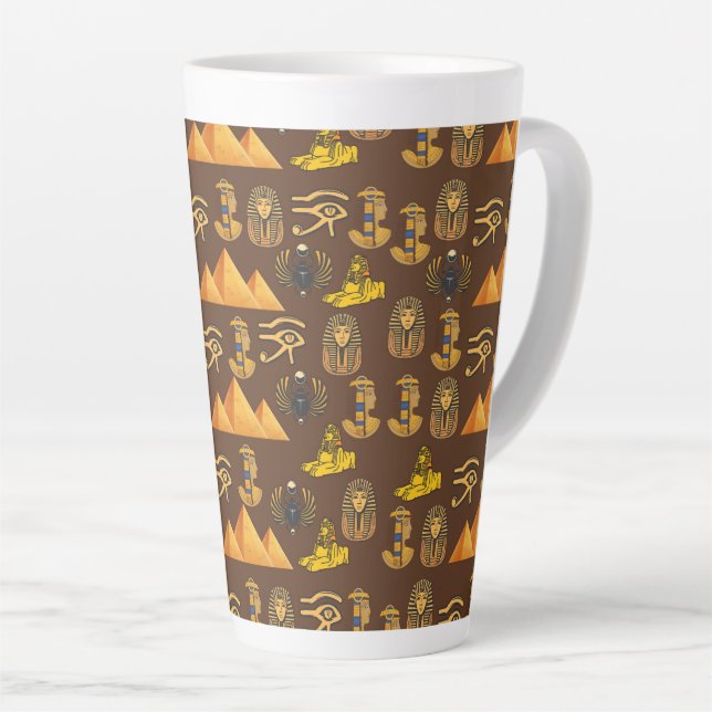 Pharaoh's Legacy: Antique Egyptian Patterns  Latte Mug (Right Angle)