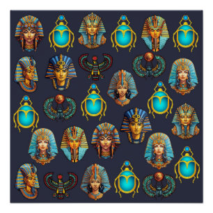 "Pharaoh's Legacy: Antique Egyptian Patterns  Poster