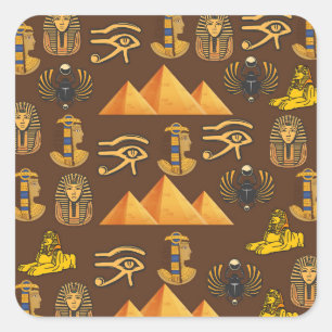 Pharaoh's Legacy: Antique Egyptian Patterns  Square Sticker