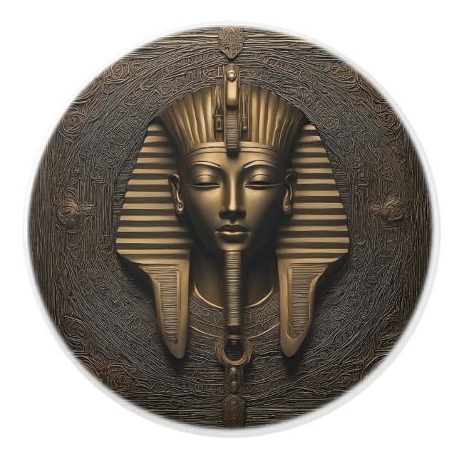 Pharaoh's Luxurious Copper-Gold Ceramic Knob (Front)