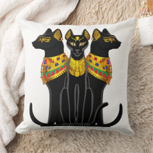 Pharaonic black cat cushion