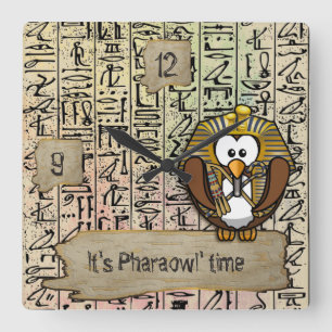 Pharaowl home decor square wall clock