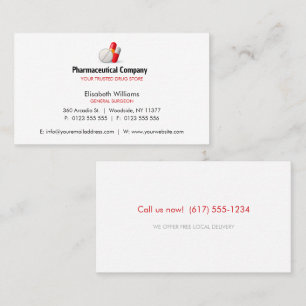 Pharmaceutical company Drug Store Business Card