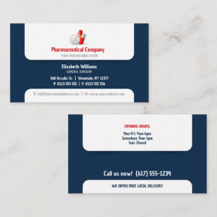 Pharmaceutical company Drug Store Business Card