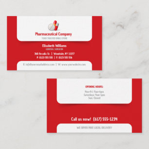 Pharmaceutical company Drug Store Business Card