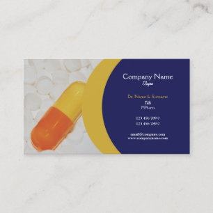 Pharmaceutical tablets medical Practitioner's Business Card