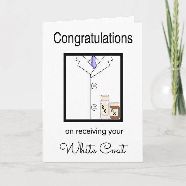 Pharmaceutical White Coat Congratulations Card (Front)