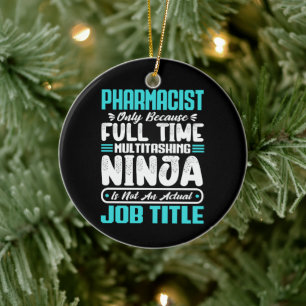 Pharmacis Job Title Profession Pharmacy Skills Ceramic Tree Decoration