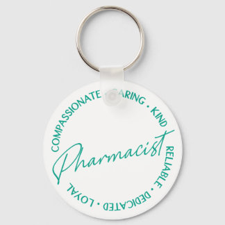 Pharmacist Affirmations Green White Key Ring