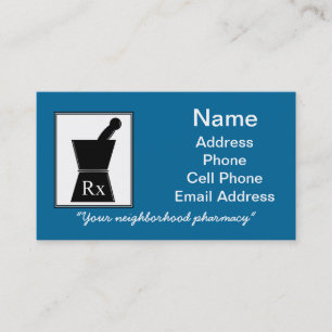 Pharmacist  Business Cards Pestle and Mortar 3