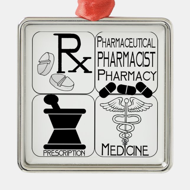 PHARMACIST CHRISTMAS ORNAMENT PHARMACY RX (Front)