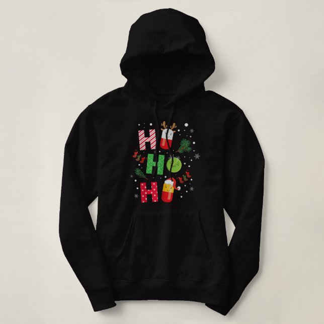 Pharmacist Christmas Pills Pharmacy Technician Hol Hoodie (Design Front)
