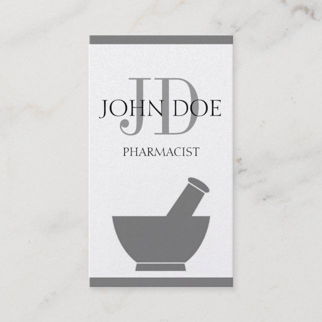 Pharmacist Compounding Pharmacy Mortar Pestle Business Card (Front)