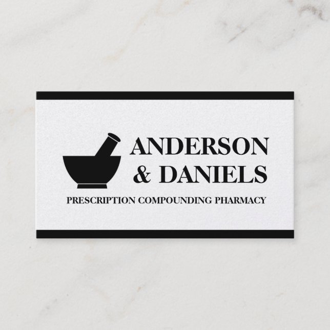 Pharmacist Compounding Pharmacy Mortar Pestle Business Card (Front)
