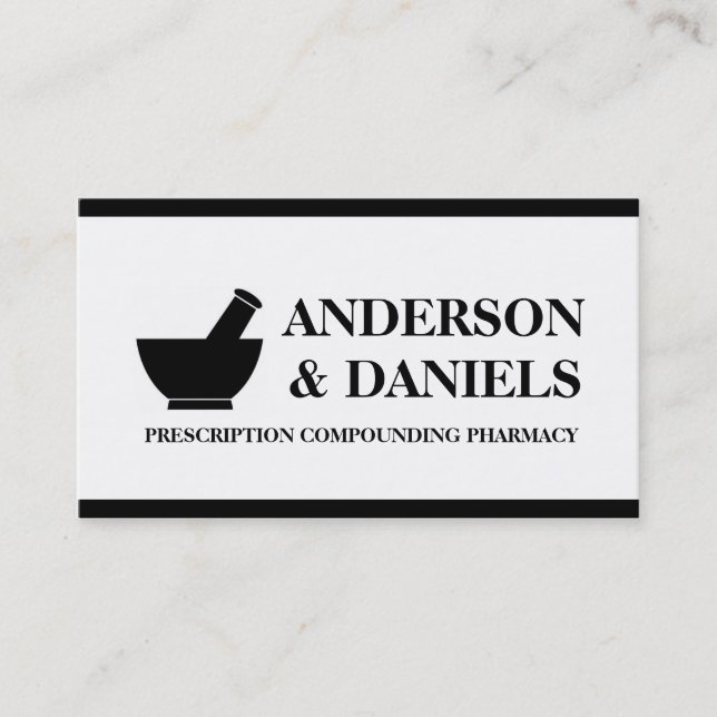 Pharmacist Compounding Pharmacy Mortar Pestle Business Card (Front)