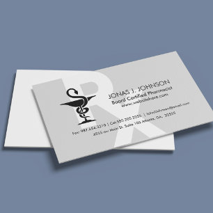 Pharmacist Custom Name Bowl of Hygenia Symbol Business Card