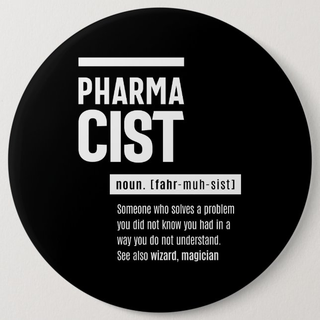 Pharmacist Definition Funny Gift Classic 6 Cm Round Badge (Front)