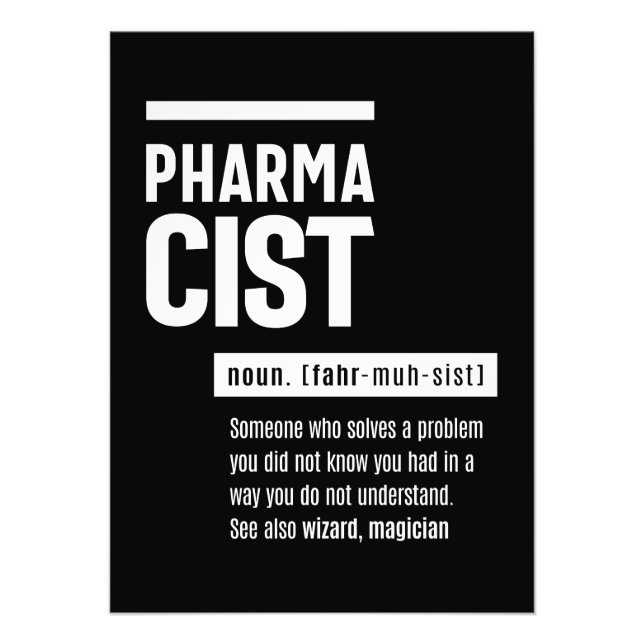 Pharmacist Definition Funny Gift Classic Photo Print (Front)