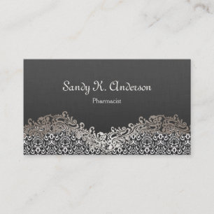 Pharmacist - Elegant Damask Lace Business Card