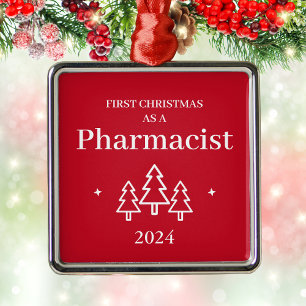 Pharmacist Elegant Red Christmas Ornament