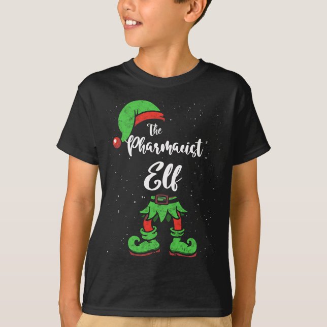 Pharmacist Elf Matching Family Christmas Pajama Co T-Shirt (Front)