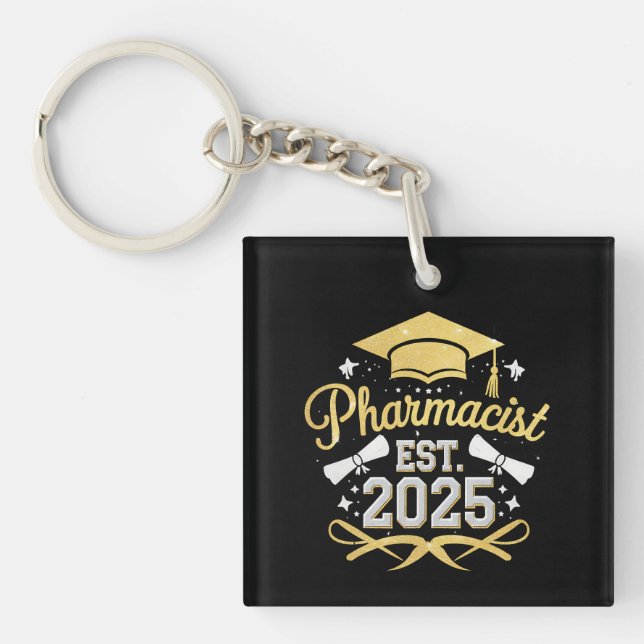 Pharmacist Est 2025 Pharmacy Graduation Key Ring (Front)