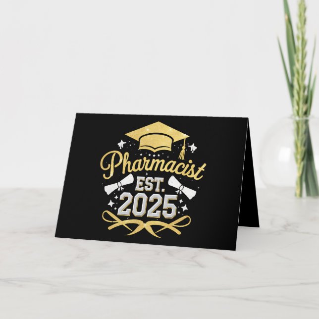 Pharmacist Est 2025 Pharmacy Graduation Thank You Card (Front)