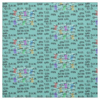 Pharmacist Fabric Abbreviations Teal