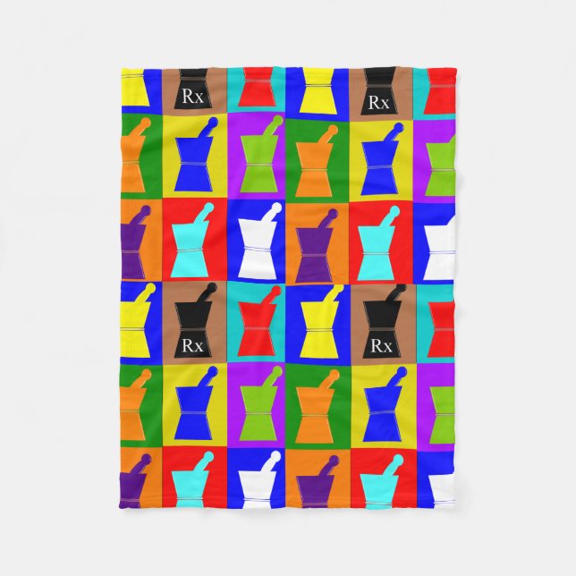 Pharmacist Fleece Blanket Pop Art Design (Front)
