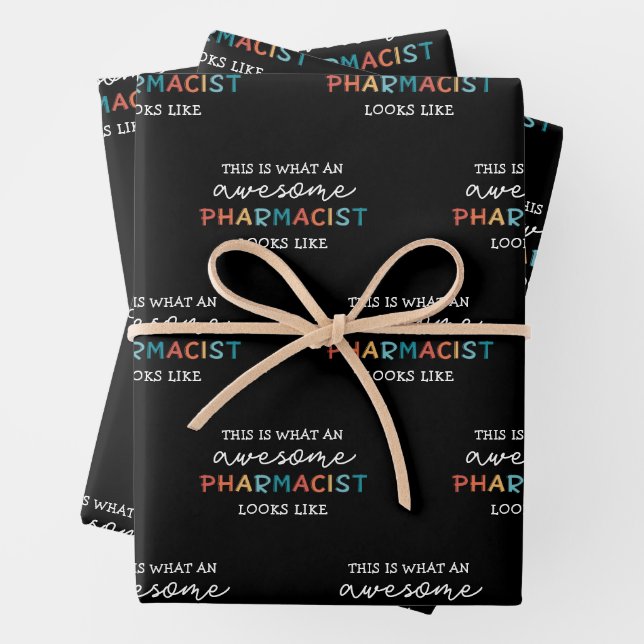 Pharmacist Funny Awesome Pharmacist Gift Wrapping Paper Sheet (In situ)