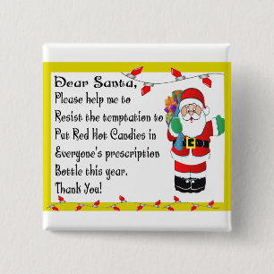 Pharmacist Funny Christmas Themed Gifts 15 Cm Square Badge