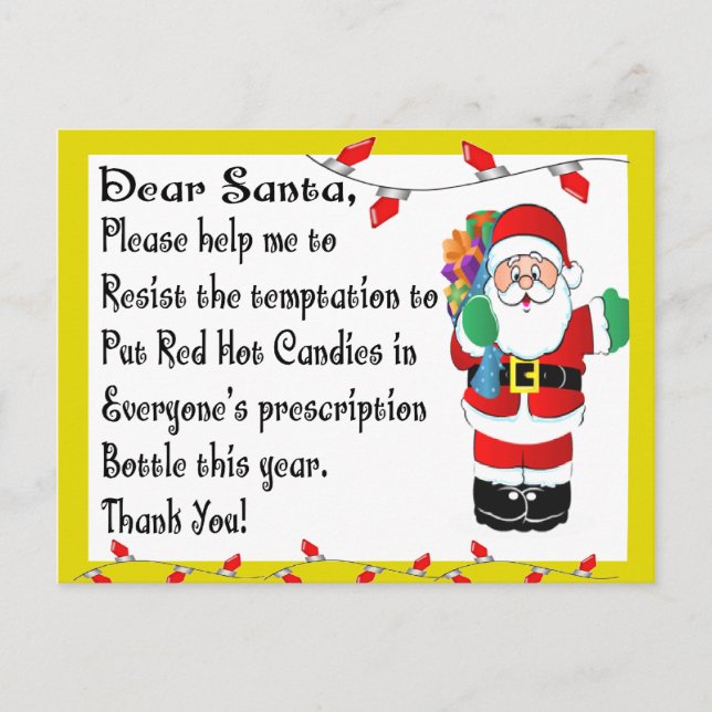 Pharmacist Funny Christmas Themed Gifts Holiday Postcard (Front)