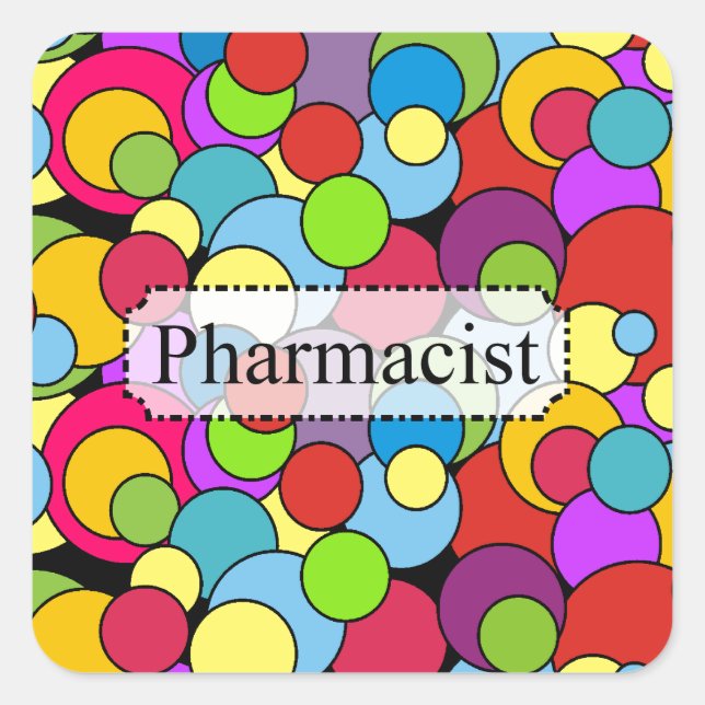 Pharmacist Gifts Whimsical Bubbles Square Sticker (Front)