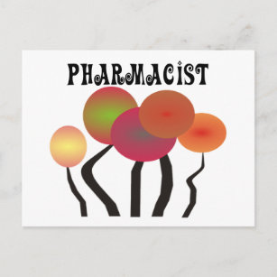 Pharmacist Gifts  Whimsical Trees Design Postcard