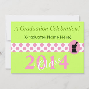Pharmacist Graduation Invitations 2014 Lime Green