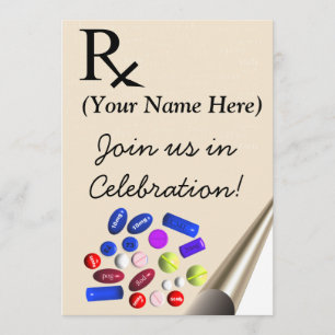 Pharmacist Graduation Invitations Prescription