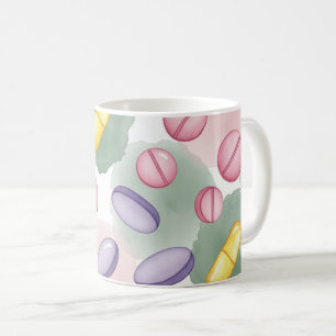 Pharmacist Grey Background Purple Pills Coffee Mug
